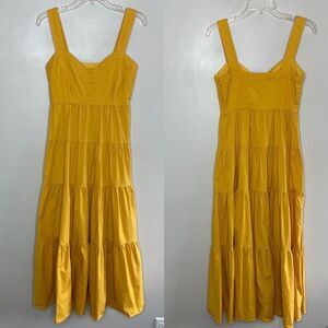 COLOR ME COURTNEY Dress Womens 0 Mustard Yellow Maxi Sundress Cotton